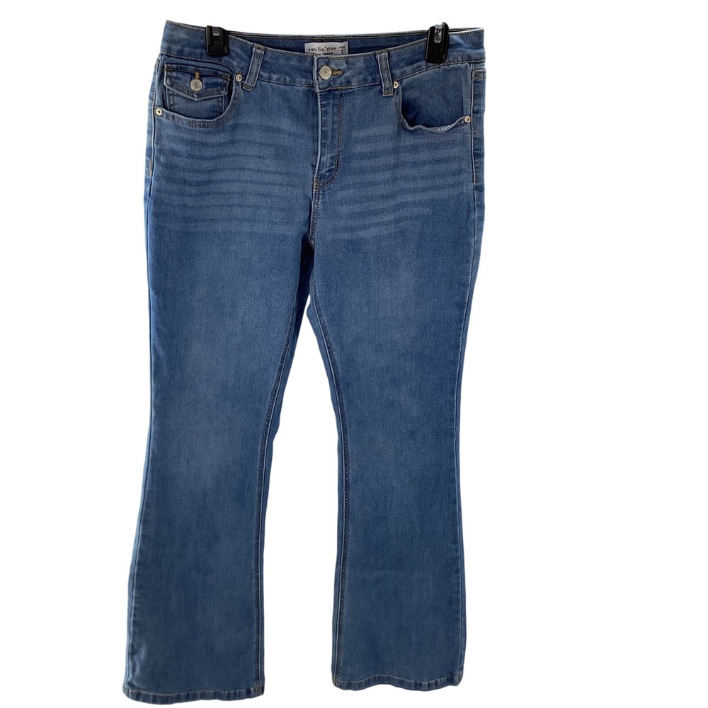 Vanilla Star Womens Bootcut Jeans Medium Wash Blue Denim Size 11 W30 Flap Pocket